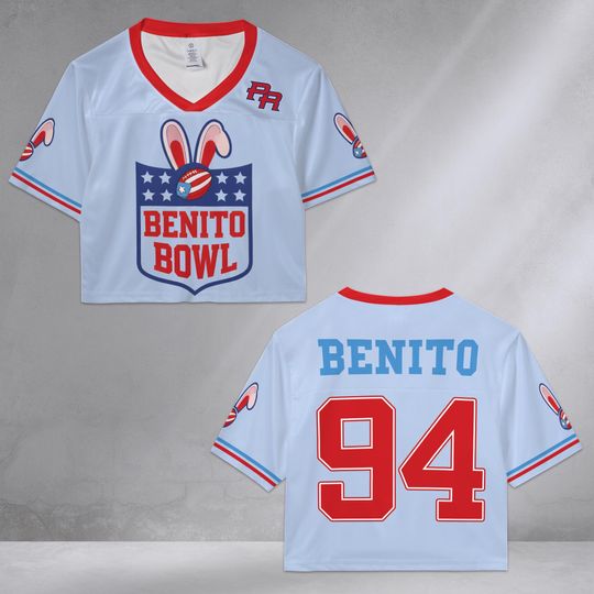 Oversized Benito 94 Mesh Croptop Jersey, Half Time Show Mesh Croptop Jersey for Women