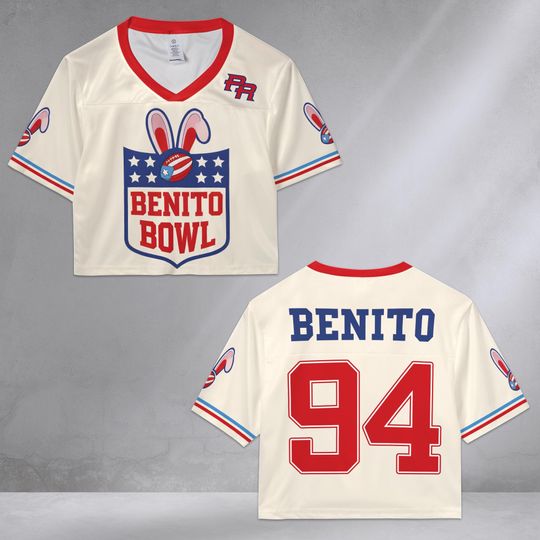 Oversized Benito 94 Mesh Croptop Jersey, Half Time Show Mesh Croptop Jersey for Women
