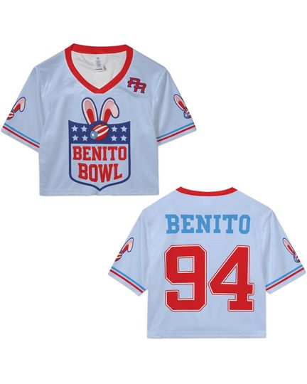 Oversized Benito 94 Mesh Croptop Jersey, Half Time Show Mesh Croptop Jersey for Women