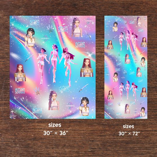 Huntrix Demon Hunters Gift Wrap, KPop Demon Hunter, Kpop Anime