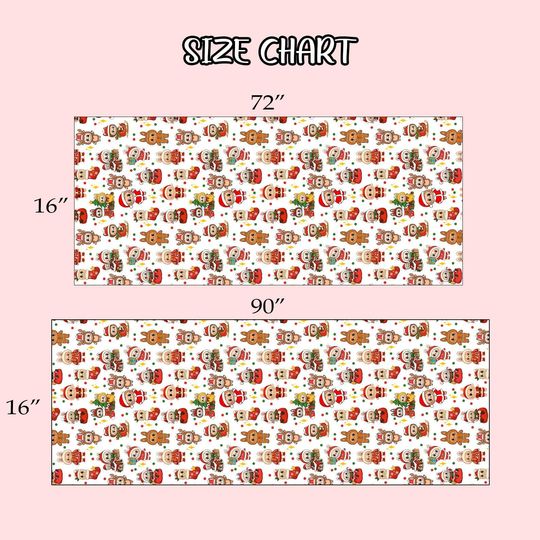 Labubu Christmas Table Runner, Funny Holiday Dining Decor, Kawaii Gingerbread Runner, Festive Kitchen Decoration