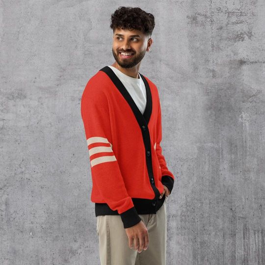 San Francisco Red and Black Letterman Cardigan