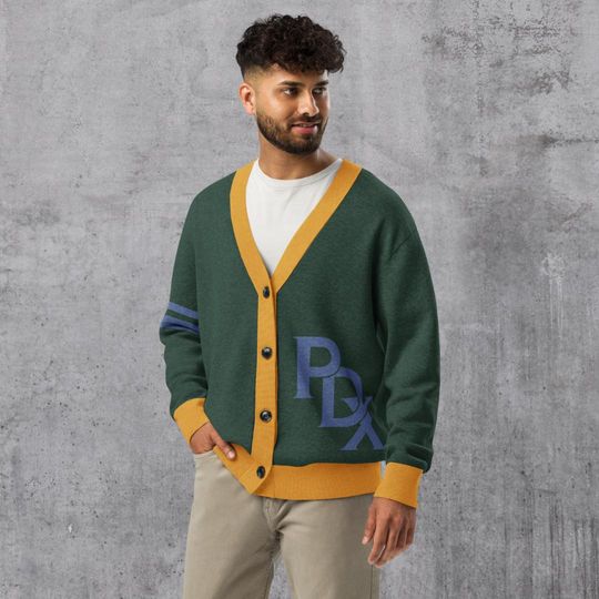 Varsity Cardigan: Portland PNW, Unisex Fit