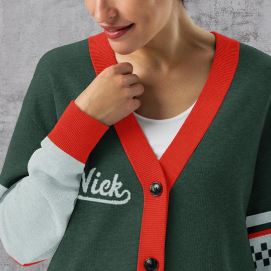 St. Nick Letterman Cardigan  North Pole Sled Team