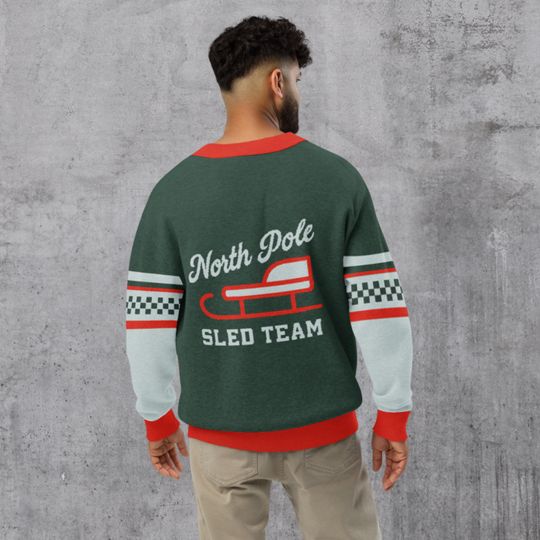 St. Nick Letterman Cardigan  North Pole Sled Team