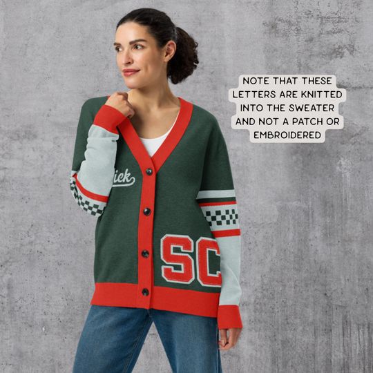 St. Nick Letterman Cardigan  North Pole Sled Team