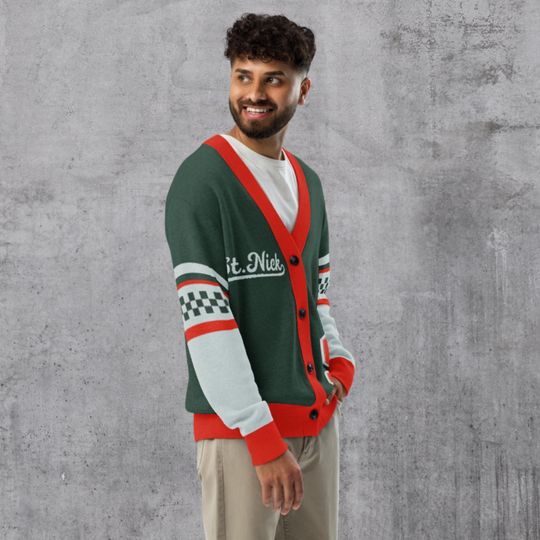 St. Nick Letterman Cardigan  North Pole Sled Team