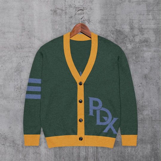 Varsity Cardigan: Portland PNW, Unisex Fit