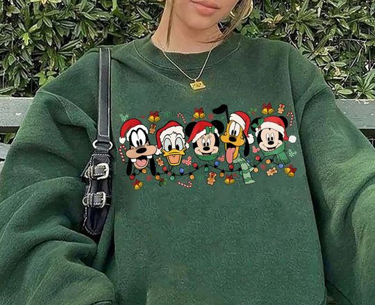 Vintage Mickey And Friend Christmas Sweatshirt, Disney Ears Christmas Sweatshirt