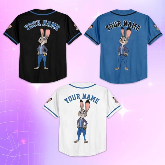 Personalized Judy Hopps Baseball Jersey, Custom Zootopia 2 Baseball Shirt