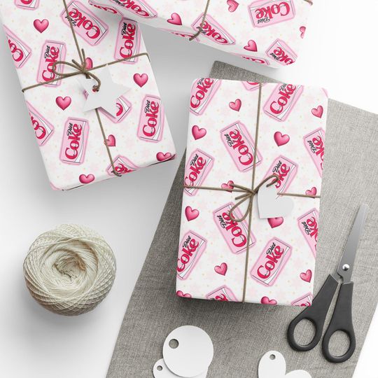Diet Coke Christmas Wrapping Paper, Festive Gift Wrap Roll, Funny Xmas Gift Wrap