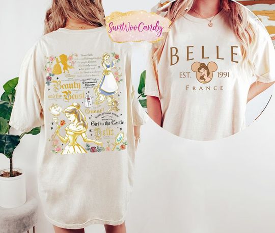 Belle Shirt, Retro Disney Princess Shirt, Disney Comfort Colors Shirt, Beauty And The Beast Shirt