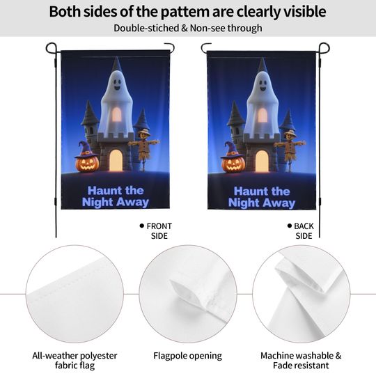 Custom Halloween Garden Flags - Double Sided Outdoor Yard Decorations