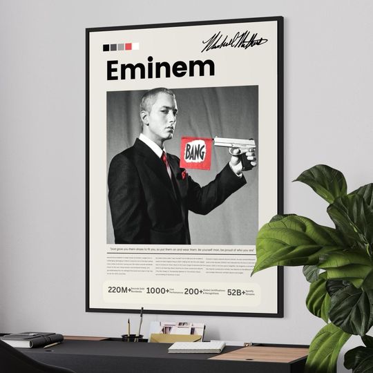 Eminem Wall Art - Rap Icon Poster - Old School Hip Hop Print