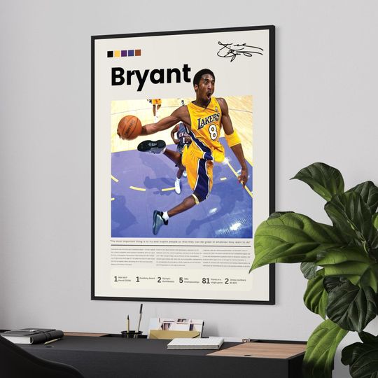 Kobe Bryant Wall Art - Basketball Poster - NBA Vertical Print