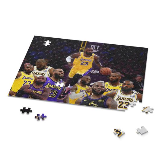 LeBron James Collage Jigsaw Puzzle | Los Angeles Lakers Fan Gift