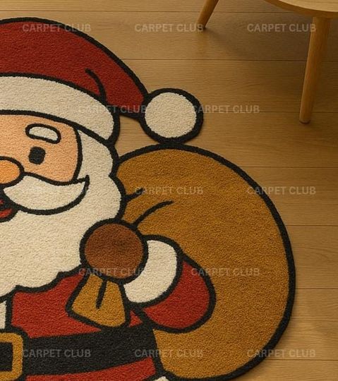 Santa Claus Rug for Kids Room & Holiday Decor