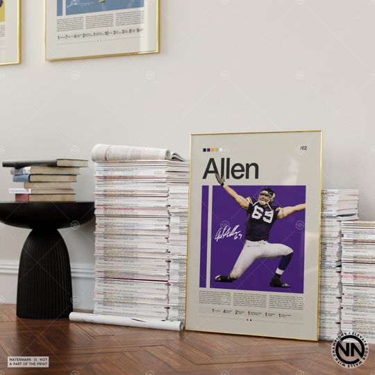 Jared Allen Poster, Minnesota Vikings Print, football Poster, Sports Poster, football Fans, Football Poster, football Wall Art, Sports Bedroom Posters