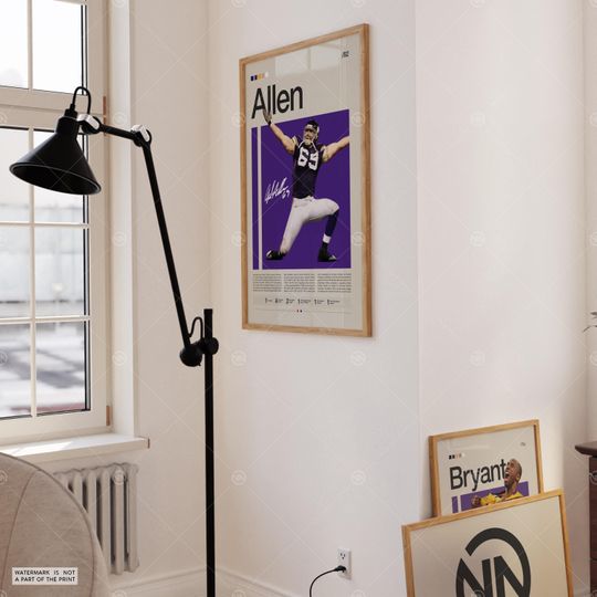 Jared Allen Poster, Minnesota Vikings Print, football Poster, Sports Poster, football Fans, Football Poster, football Wall Art, Sports Bedroom Posters