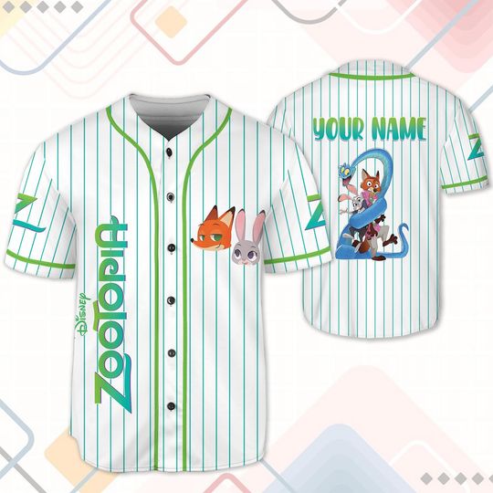 Custom Nick Wilde Zootopia Baseball Jersey, Disney Nick Wilde Jersey Shirt