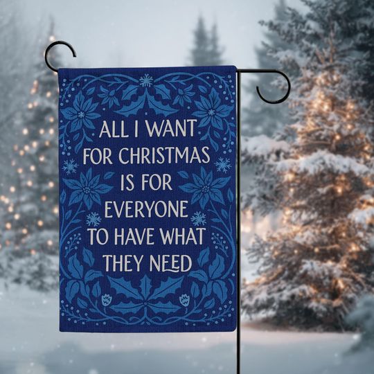 Christmas Kindness Garden Flag  Holiday Linen Decor