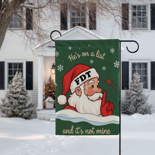Funny Santa Linen Garden Flag, Christmas Humor Decor