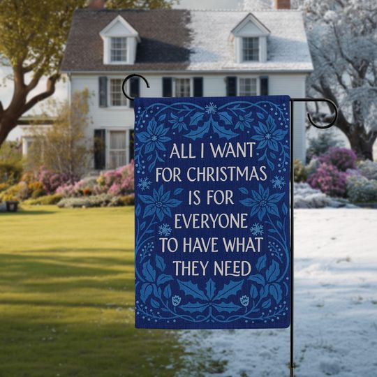 Christmas Kindness Garden Flag  Holiday Linen Decor