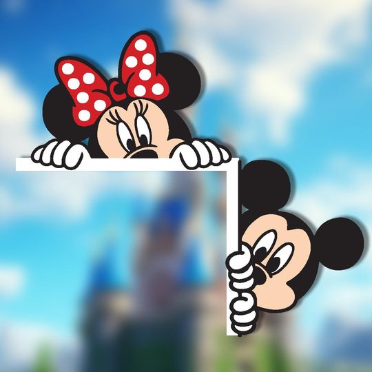 Mickey & Minnie Inspired Metal Door Corner, Christmas Door Decor, Cartoon Couple Wall Art, Disney-Themed Home Decor, Gift for Kids Room