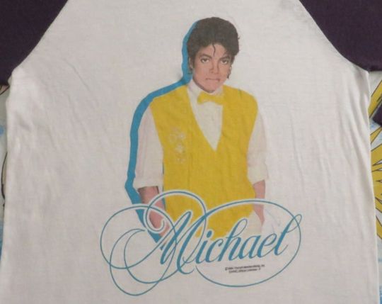 MICHAEL JACKSON vintage 1984 tour baseball tee