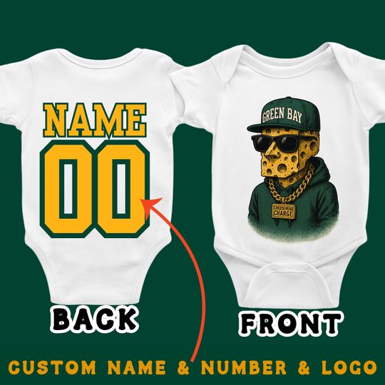 Green Bay Football Onesie, Toddler And Youth Shirts, Football Team Baby Onesie, Kids Game Day T-Shirt