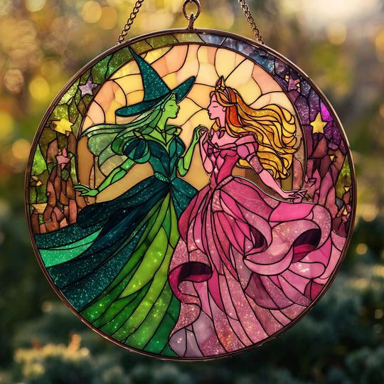 Elphaba and Glinda Besties Acrylic Suncatcher  Wicked Musical Ornament Christmas Gift