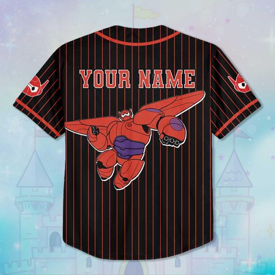 Personalized Baymax Baseball Jersey, Custom Big Hero 6 Shirt, Disney Robot Outfit