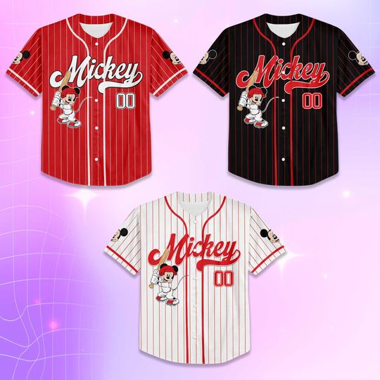 Custom Disney Mickey Mouse Collection Baseball Jersey