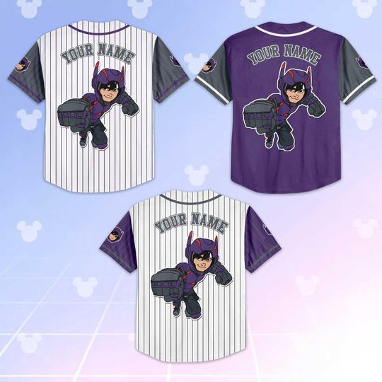 Personalized Hiro Hamada Baseball Jersey, Custom Big Hero 6 Shirt