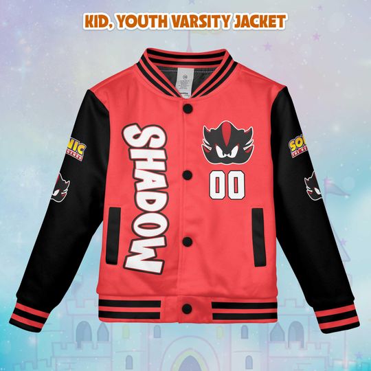 Custom Shadow Varsity Jacket, Personalized Sonic the Hedgehog Baseball Jacket, Shadow  Kids Youth Adult Varsity Jacket