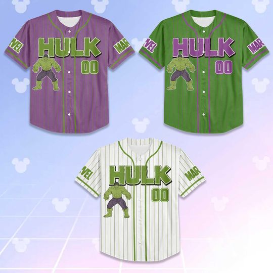 Personalized The Avengers the Hulk Baseball Jersey, Custom Marvel The Avengers Shirt