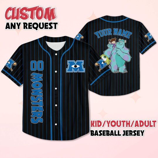 Custom Monsters Characters Baseball Jersey