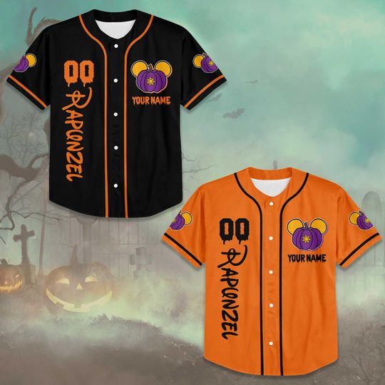 Rapunzel Halloween Baseball Jersey, Custom Tangled Princess Jersey Shirt