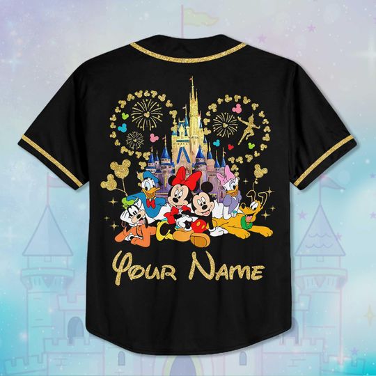 Personalized Disney Trip 2025 Baseball Jersey, Custom Mickey and Friends Shirt