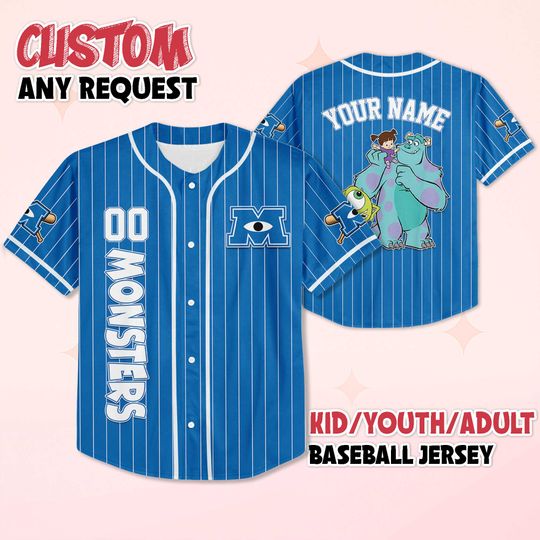 Custom Monsters Characters Baseball Jersey