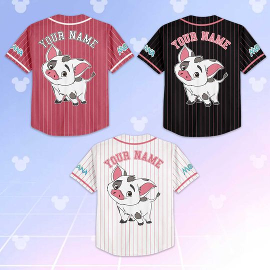 Personalized Pua Moana Baseball Jersey, Custom Disney Moana Shirt