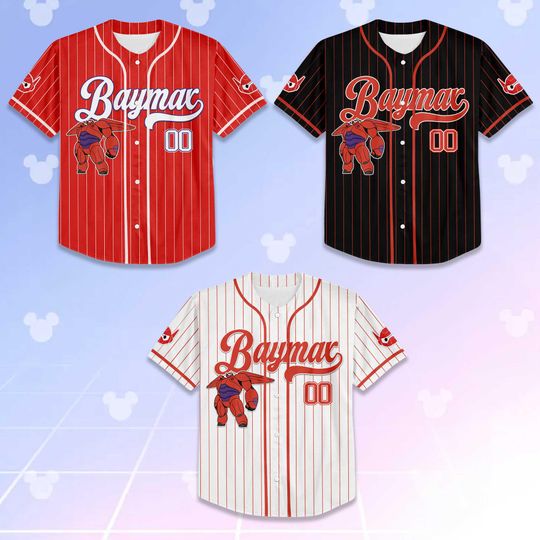 Personalized Baymax Collection Baseball Jersey, Custom Big Hero 6 Shirt