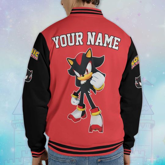 Custom Shadow Varsity Jacket, Personalized Sonic the Hedgehog Baseball Jacket, Shadow  Kids Youth Adult Varsity Jacket