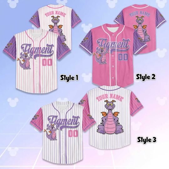 Personalized Figment Baseball Jersey, Custom Disney Figment Little Spark Shirt
