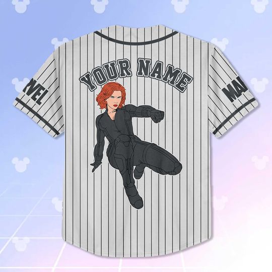 Personalized The Avengers Black Widow Baseball Jersey, Custom Marvel The Avengers Shirt