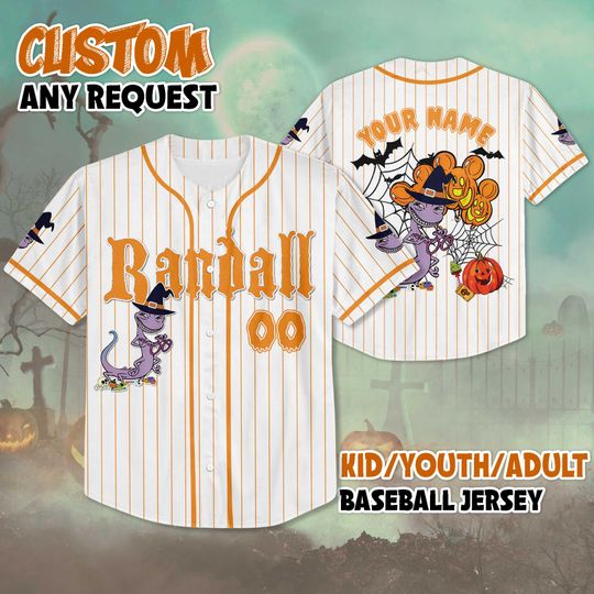 Personalized Randall Boggs Baseball Jersey, Custom Disney Monsters, Inc Halloween Shirt