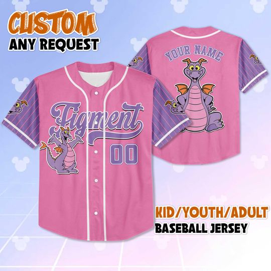 Personalized Figment Baseball Jersey, Custom Disney Figment Little Spark Shirt