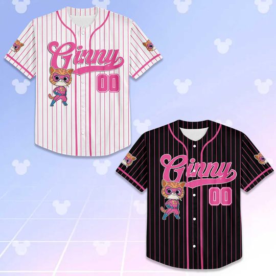 Personalized SuperKitties Ginny Baseball Jersey, Custom SuperKitties Shirt for Kids