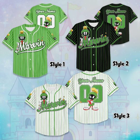 Custom Marvin the Martian Baseball Jersey, Personalized Marvin Jersey Shirt