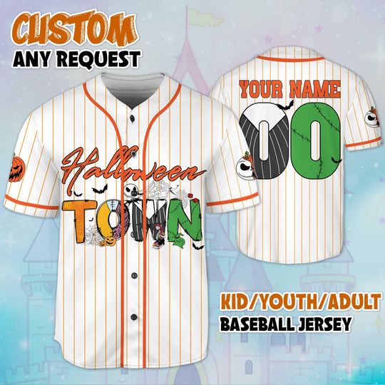 Personalized Halloween Town Baseball Jersey